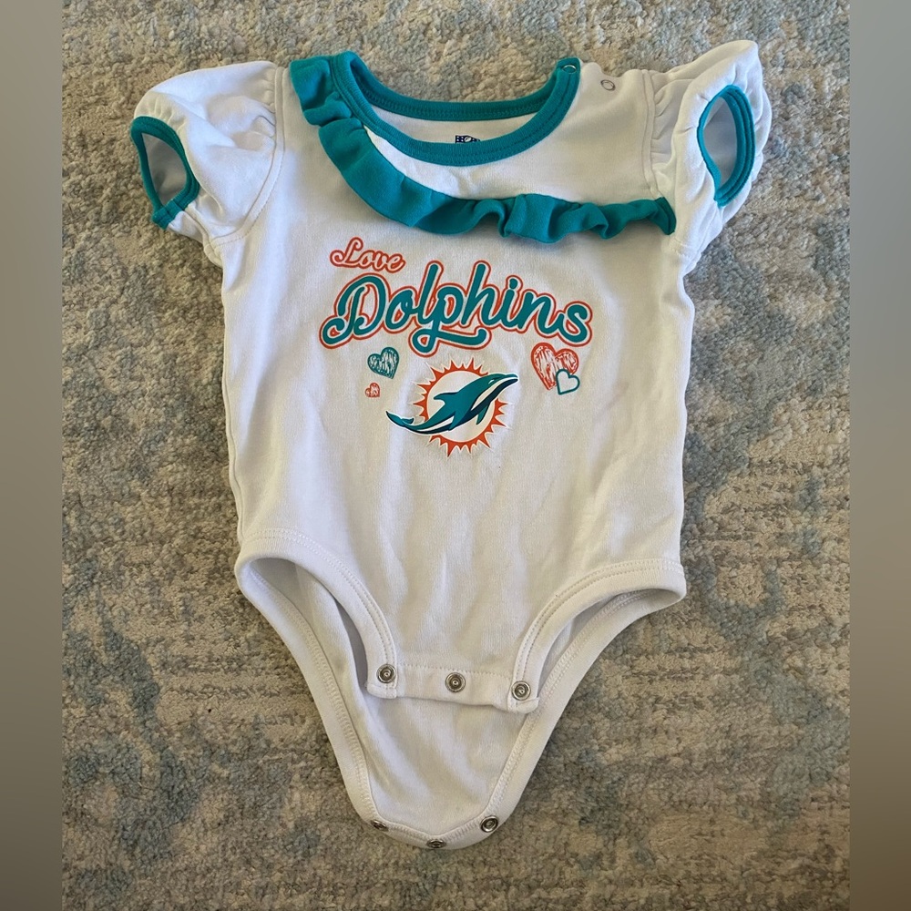 NWOT NFL Miami Dolphins Baby Girl Onesie - Size 12M